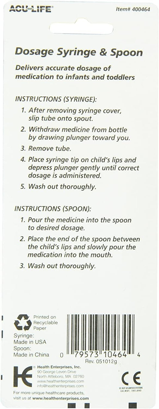 Liquid Dosing Syringe and Spoon