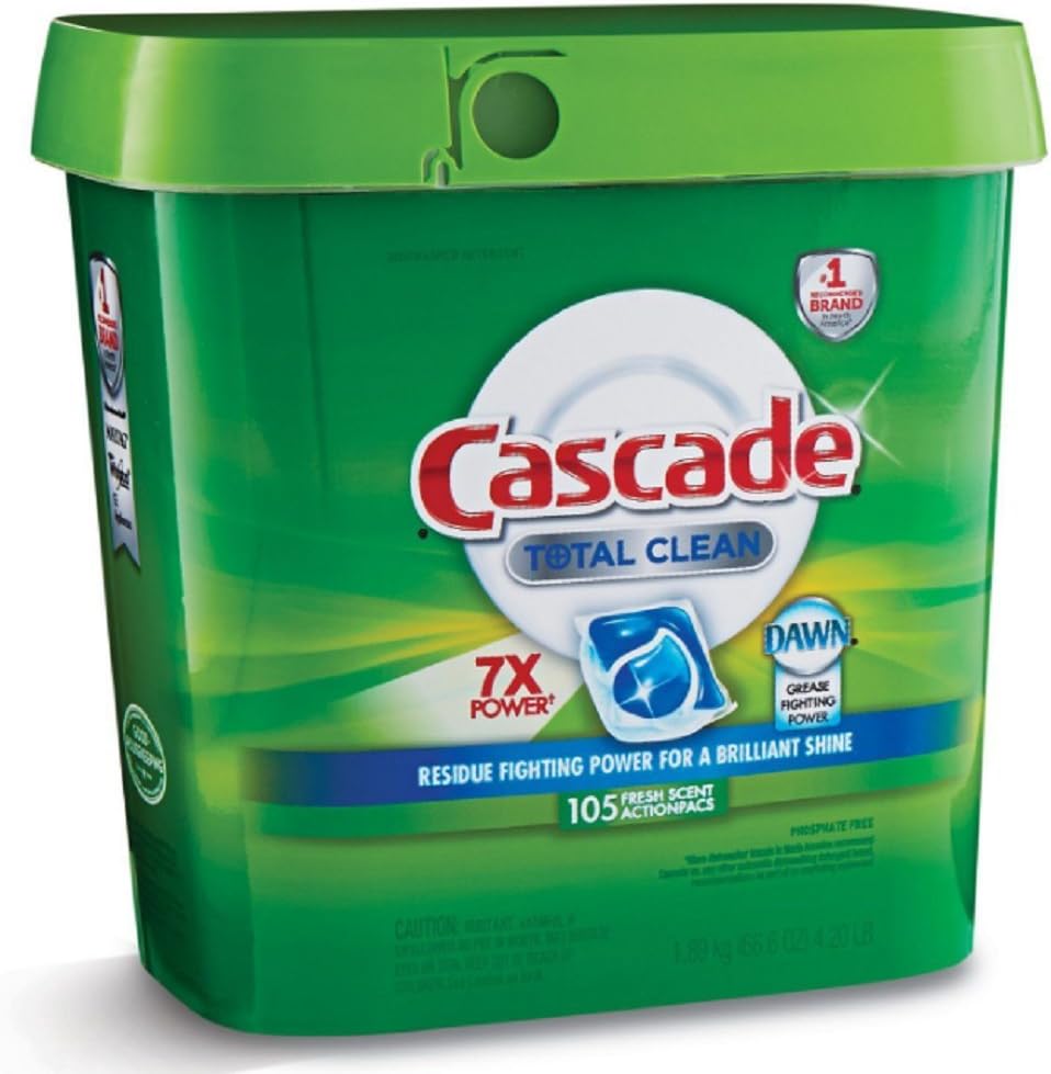 Cascade Total Clean Gel Dishwasher Detergent Fresh Scent Dawn 105 Count, Action Pacs - New!!! : Health & Household