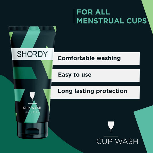 Shordy Menstrual Cup Cleaner – Organic, Ph-Balanced Feminine Cup Wash Unscented – Natural, Safe Period Cup Soap For Silicone Cups And Discs 100% Plant-Based Cleansing Wash For Period Care (4 Oz) 118Ml