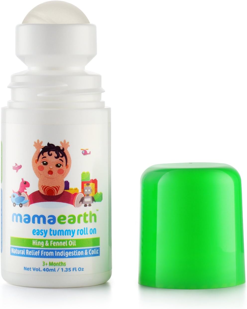 MAMAEARTH Easy Tummy Roll On with Fennel for Digestion and Body Relief for Kids and Babies, Made in The Himalayas- All Natural with Organic Ingredients : Baby