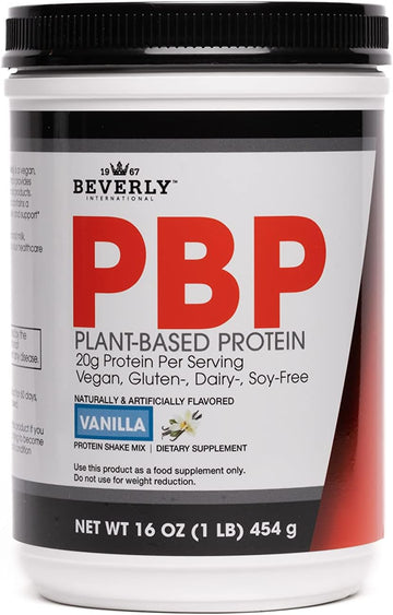 Beverly International Pbp, Plant Based Protein. Vegan, Gluten, Dairy, Soy-Free. Great Vanilla Taste, Smooth, Easy To Digest, 21G Protein Per Serving, (15 Servings) 1Lb. Complete Amino Acid Profile