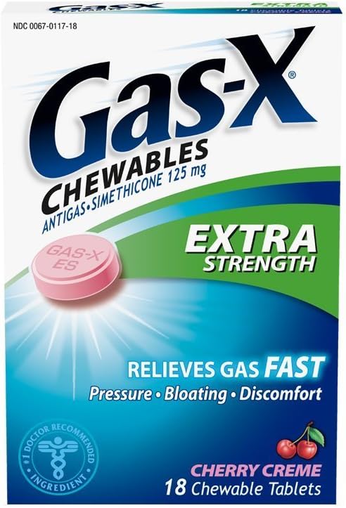 Gas-X Extra Strength Cherry Creme, 18-Count Chewable Tablets (2) : Health & Household