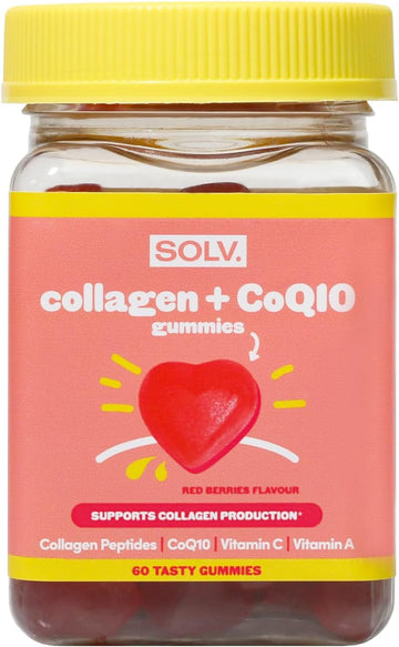 Collagen Peptides Coq10 Vitamin Gummies. Vitamins A C Supplement, Biotin. Supports Collegen Production (60 Chewable Gummy), Beauty Supplements Hair Skin Nails. Red Berries Flavour Women, Men