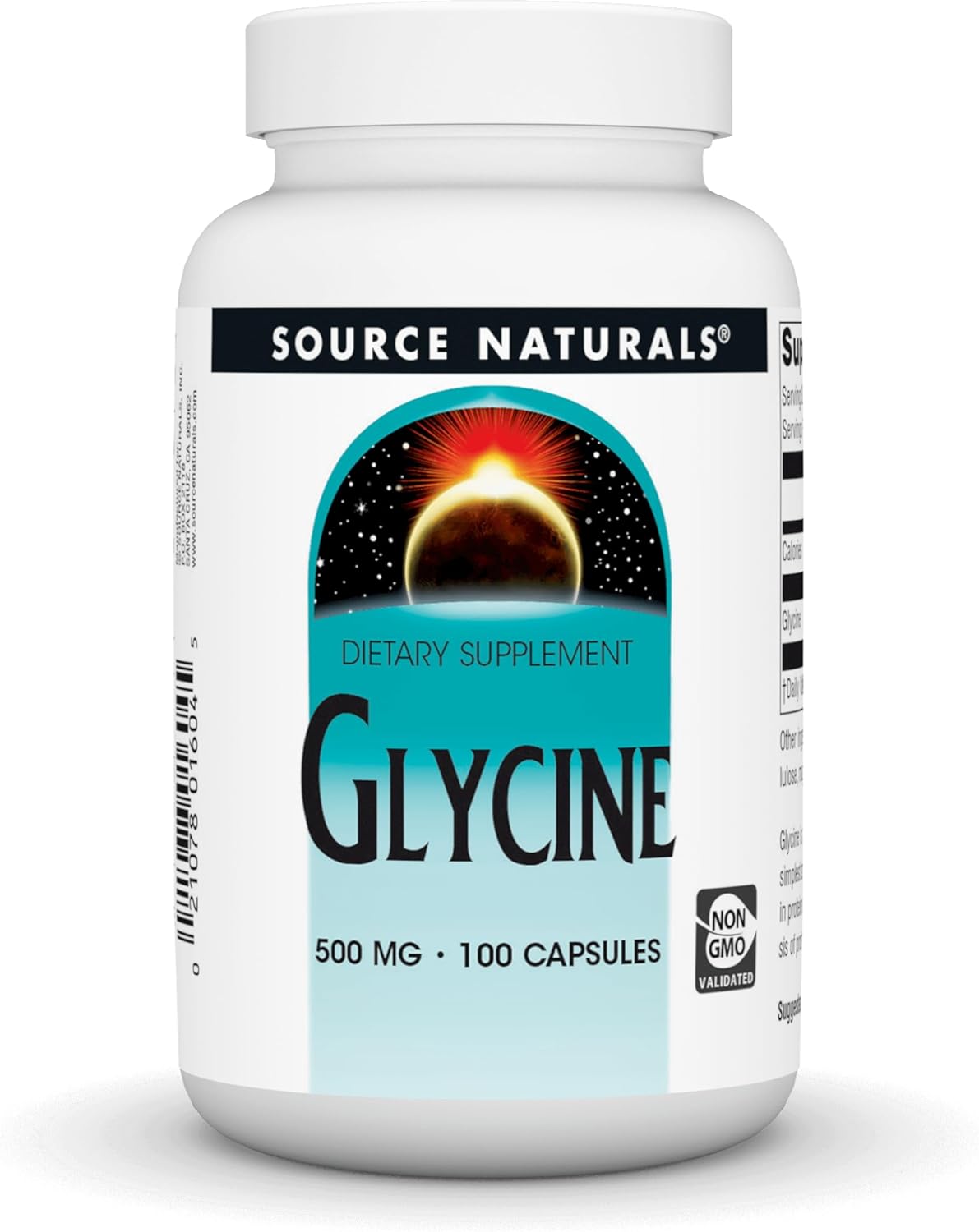 Source Naturals Glycine 500 Mg Amino Acid Dietary Supplement - 100 Capsules