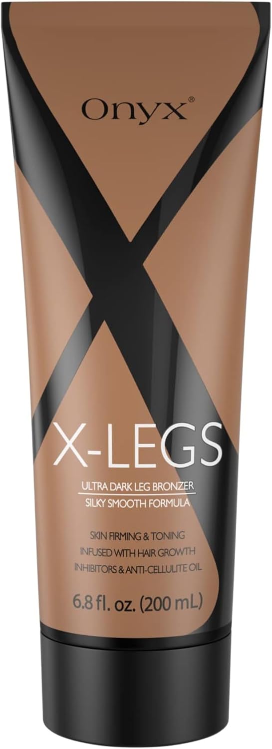 Onyx X-Legs Sunbed Cream | Dark Bronzing Formula For Women’S Legs | Streak-Free Indoor & Outdoor Tan | Hair Growth Inhibitor & Anti-Cellulite Effect | Ultra-Smooth & Long-Lasting Leg Bronzer