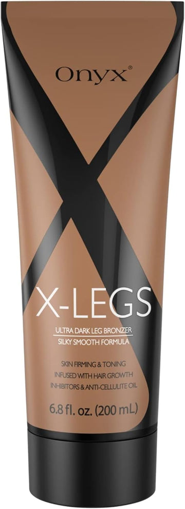 Onyx X-Legs Sunbed Cream | Dark Bronzing Formula For Women’S Legs | Streak-Free Indoor & Outdoor Tan | Hair Growth Inhibitor & Anti-Cellulite Effect | Ultra-Smooth & Long-Lasting Leg Bronzer