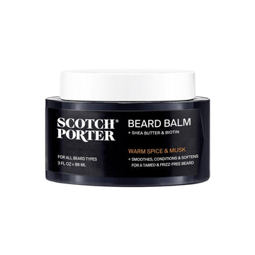 Scotch Porter Conditioning Beard Balm Twin Pack – Smooth, Shape, Moisturize & Soften Coarse, Dry Facial Hair While Encouraging Growth For A Fuller/Healthier-Looking Beard – Original Scent, 2 X 3 Oz