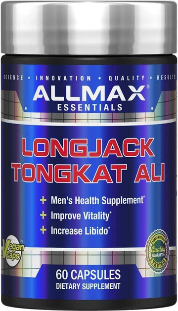 Allmax Essentials Longjack Tongkat Ali - 60 Capsules - Men’S Health Supplement - Improves Vitality - 60 Servings