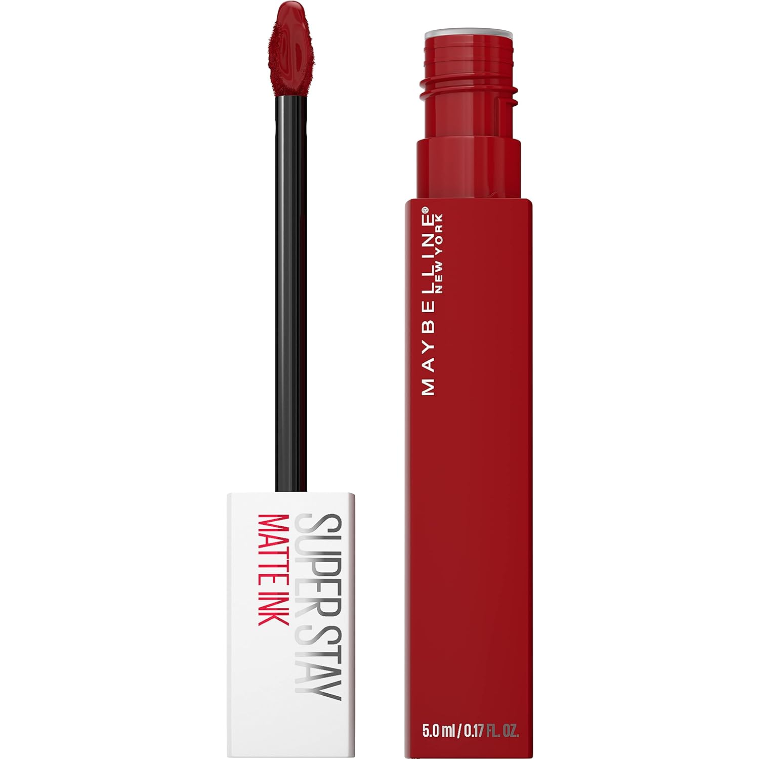 Maybelline Super Stay Matte Ink Liquid Lipstick Makeup, Long Lasting High Impact Color, Up To 16H Wear, Exhilarator, Ruby Red, 1 Count