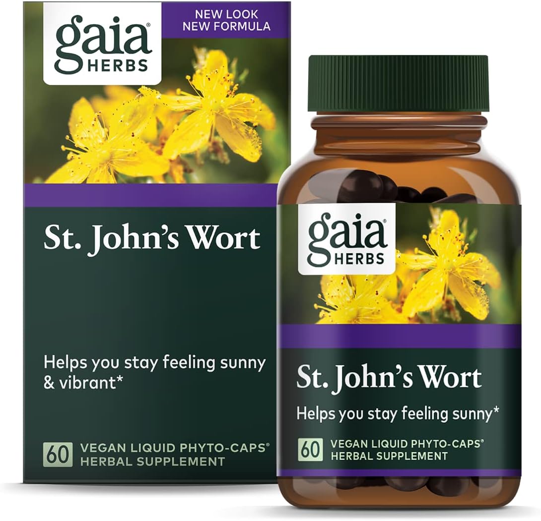 Gaia Herbs St. John'S Wort - Natural Stress Support Supplement To Help Maintain Positive Health* - With St. John'S Wort - 60 Vegan Liq Phyto-Capsules (20-Day Supply)