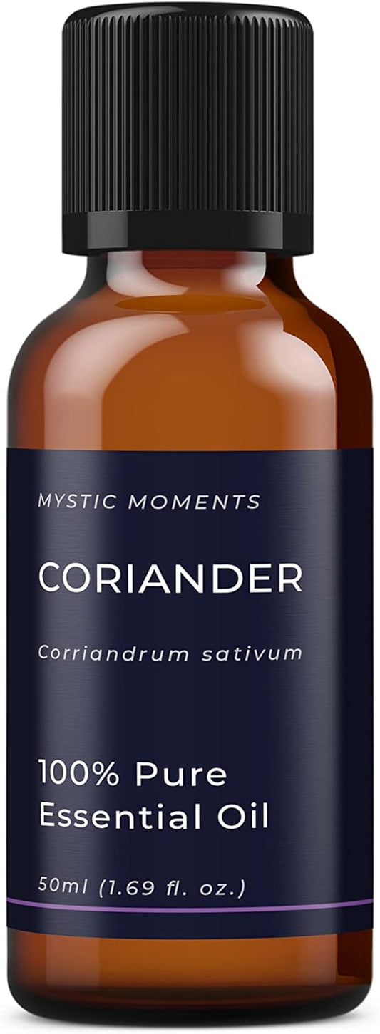 Mystic Moments | Coriander Essential Oil 50ml - Pure & Natural oil for Diffusers, Aromatherapy & Massage Blends Vegan GMO Free