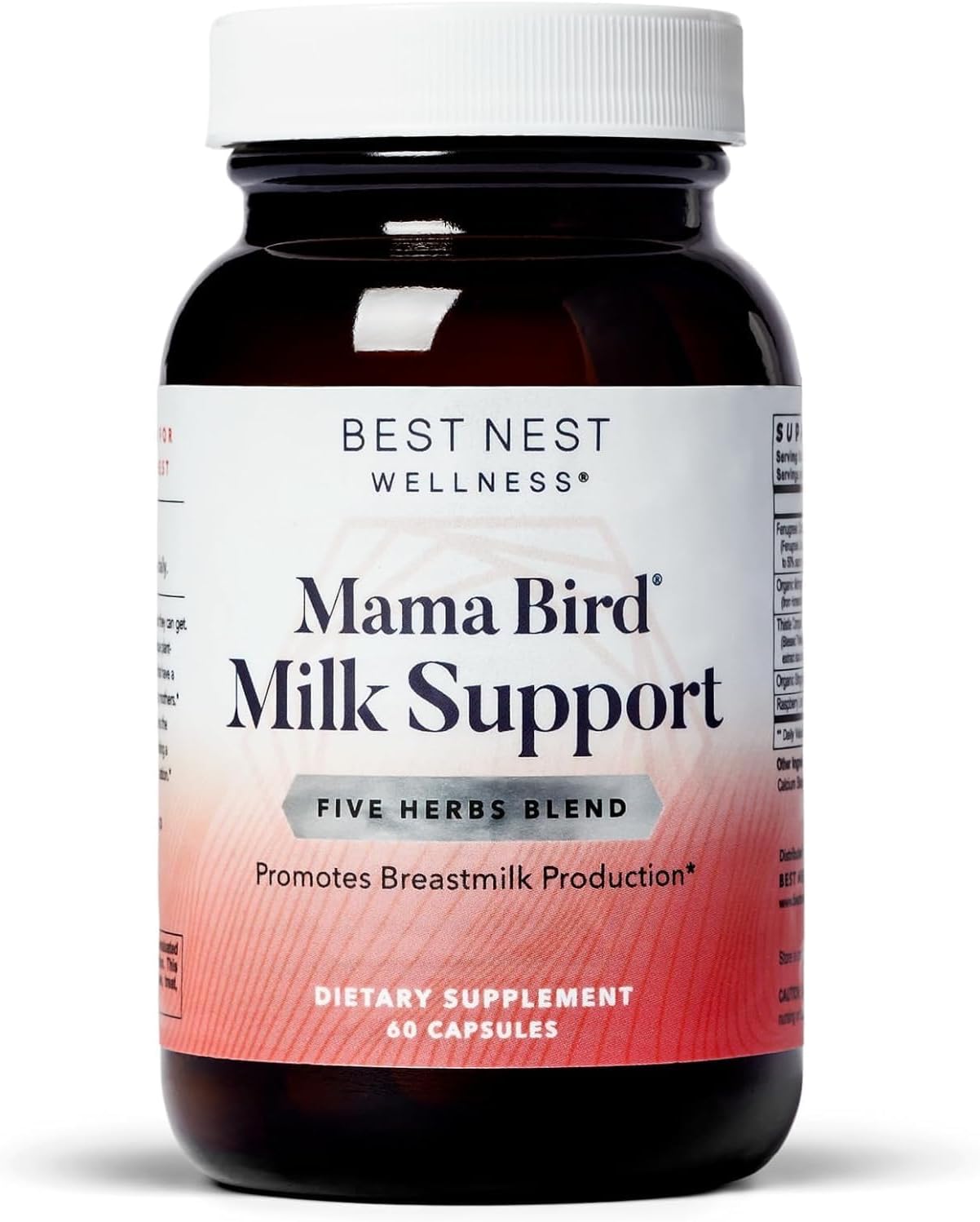 Best Nest Wellness Mama Bird Milk Support, Fenugreek & Moringa Blend Lactation Supplement, Lactation Support For Breastfeeding, Milk Production Supplements, Breastmilk Supply Increase Supplement, 60Ct