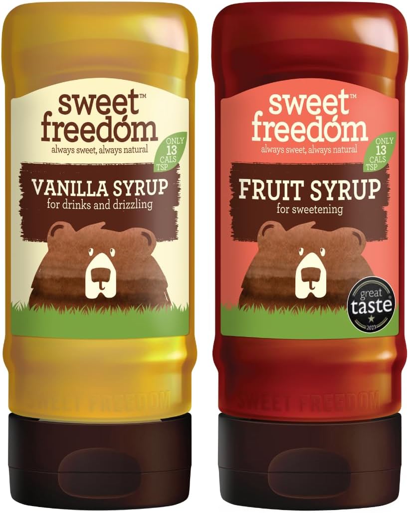 Sweet Freedom Vanilla Syrup Pack Of 1 X Sweet Freedom Fruit Syrup Pack Of 1