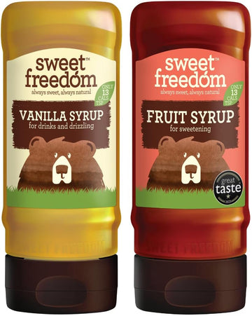 Sweet Freedom Vanilla Syrup Pack Of 1 X Sweet Freedom Fruit Syrup Pack Of 1