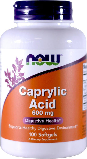 Now Foods Caprylic Acid 600mg, 100 Softgels - (Pack of 2)