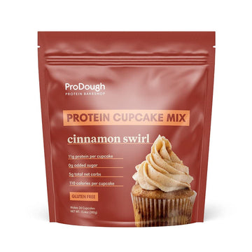ProDough High Protein- Gluten Free Cupcake Mix, Low Carb, 13g of Protein per Cupcake, No Added Sugars, Keto Friendly, Makes 12, Healthy Dessert (Cinnamon Swirl)