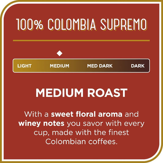 Don Francisco'S Premium Colombia Supremo Whole Bean Coffee - 100% Arabica Specialty Coffee Beans, Family-Crafted Since 1870, Perfect For Drip, Pour-Over, And French Press (12 Oz)