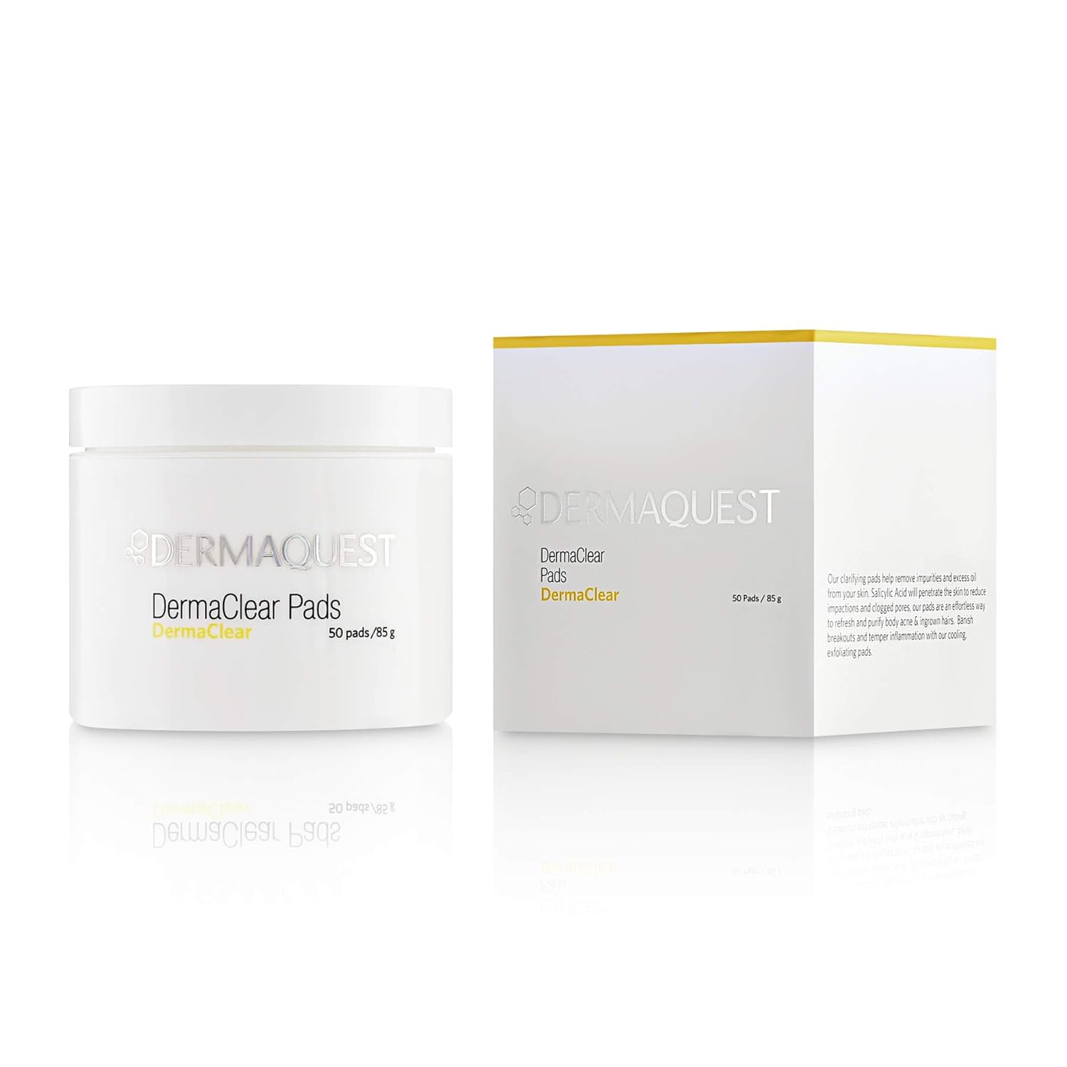Dermaquest Dermaclear Pads - Salicylic Acid Acne Treatment For Adults & Teens - Acne Wipes For Face, Neck, Chest, & Back (50 Pads)