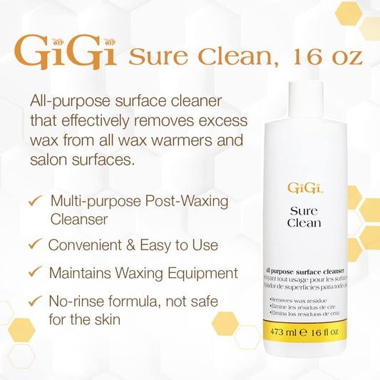 Gigi Sure Clean – All-Purpose Wax Warmer And Surface Cleaner, 16 Fl Oz