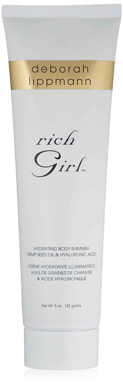 Deborah Lippmann Rich Girl Hydrating Body Shimmer |Highlighter | Body Glow | Luminizer | Illuminating Lotion With Hemp Seed Oil & Hyaluronic Acid, 5Oz