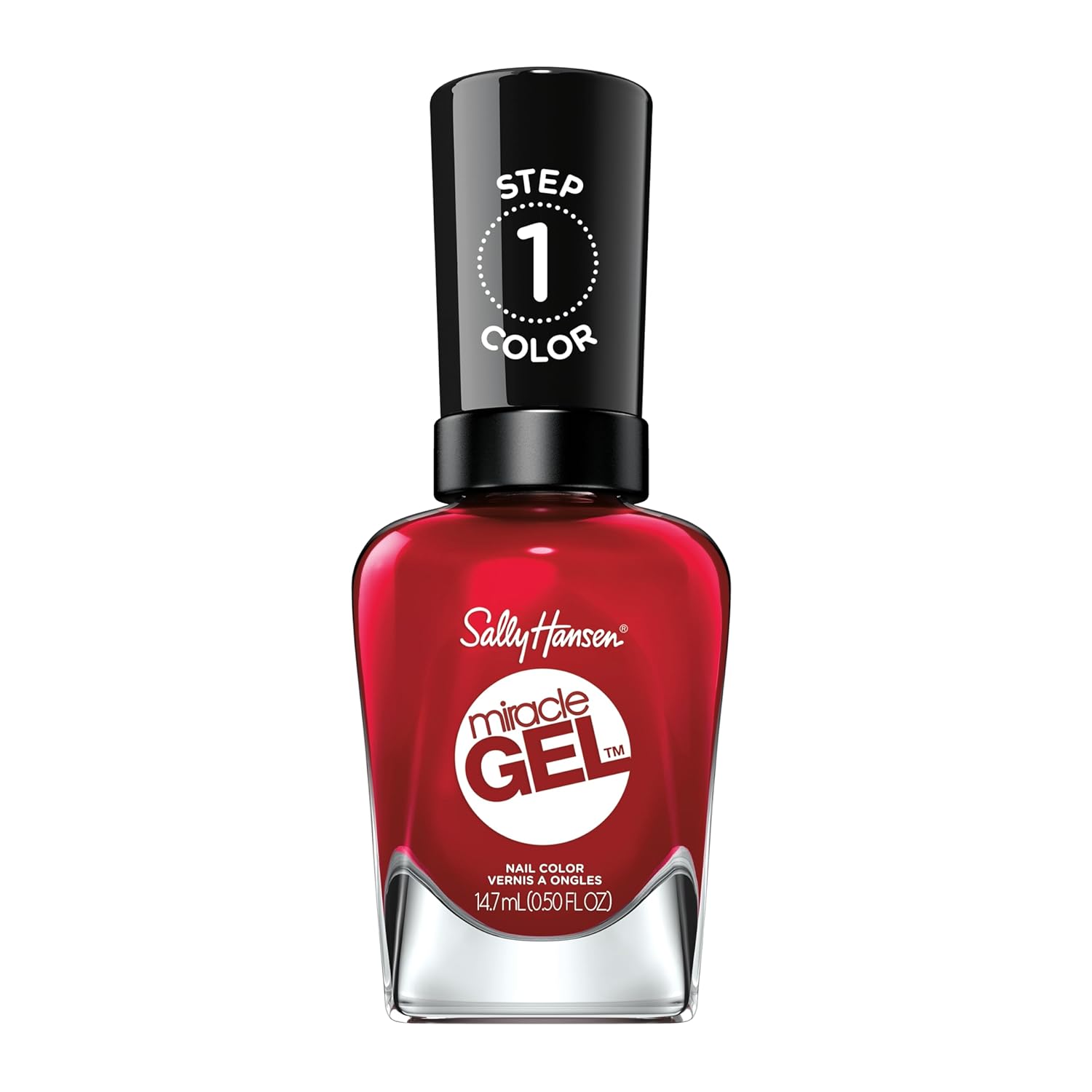 Sally Hansen Miracle Gel™, Rhapsody Red, Long Lasting, Gel-Like Formula, No Uv Lamp Needed, Red Nail Polish