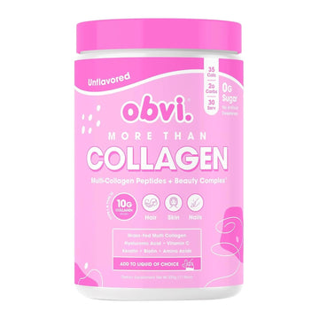 Obvi More Than Collagen Powder | Supports Healthy Hair, Skin, Nails, Joints, Gut | Grass-Fed Multi Collagen Supplement With Hyaluronic Acid, Biotin, Keratin | Unflavored, 30 Servings