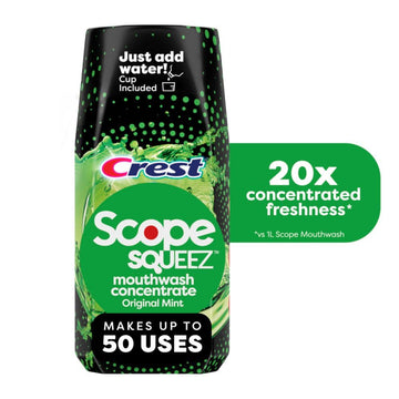 Crest Scope Squeez Mouthwash Concentrate, Original Mint Flavor, 50Ml Bottle, Equal Uses Up To 1L Bottle *Vs 1L Scope Outlast Mouthwash, Squeez To Control The Strength