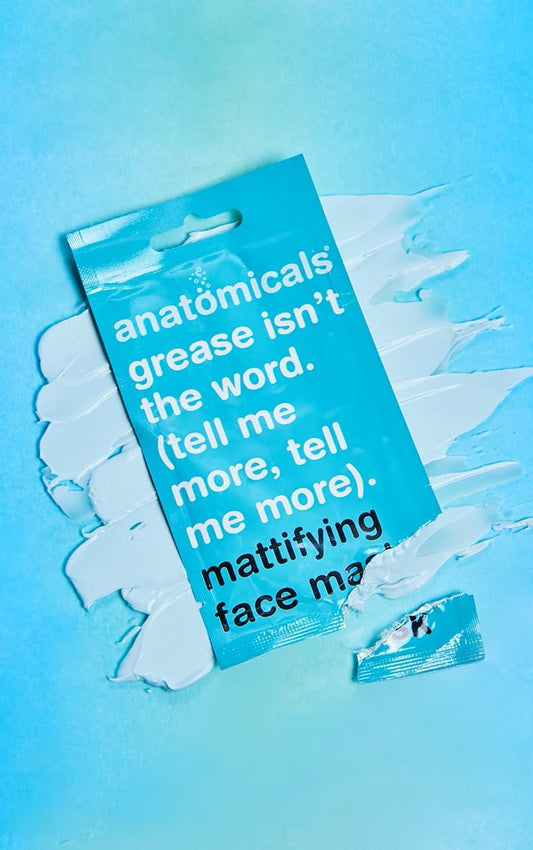Anatomicals Mattifying Beauty Face Mask 15Ml - Grease Isn'T The Word Tell Me More, Face Masks Skincare Bundle, 3 Pack