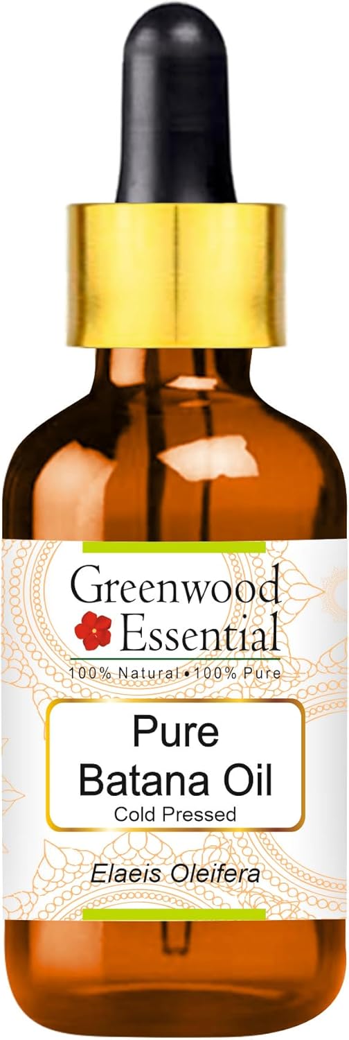 Greenwood Essential Pure Batana Oil (Elaeis Oleifera) With Glass Dropper Cold Pressed 100Ml X 3 (10 Oz)