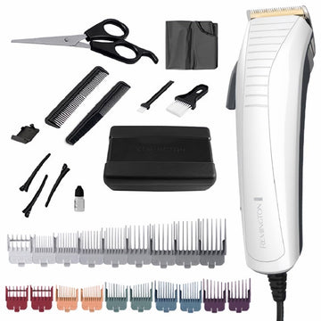 Remington Diy Fade Titanium Haircut 24-Piece-Kit With Japanese Grade Steel Blades, 19 Precision Combs To Easily Blend & Fade Hair For A Variety Of Styles, Easy Maintenance And Cleaning