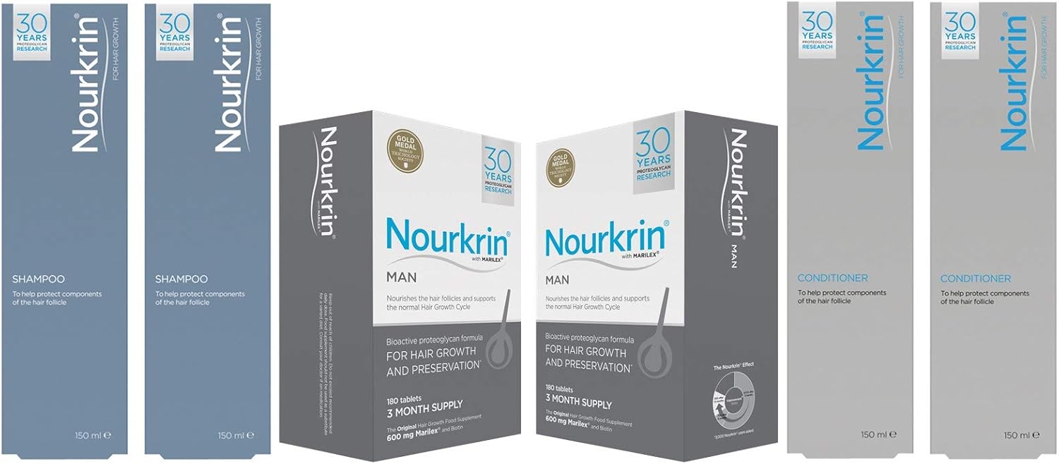 Nourkrin 6 Month Bundle With Shampoo And Conditioner For Men