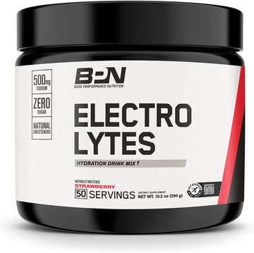 Bare Performance Nutrition, BPN Electrolytes Hydration Drink Mix, No Sugar, Keto, Strawberry