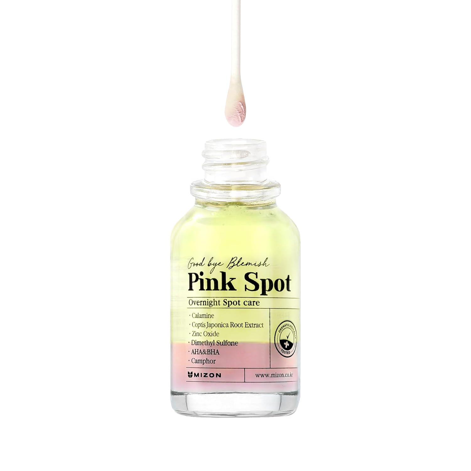 Mizon Pink Spot Overnight Spot Care Pimple Care Product With Calamine Aha Bha Acne Treatment Breakout Treatment (19Ml/0.65 Fl Oz)