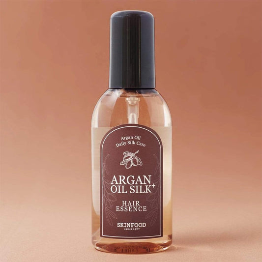 Skinfood Natural Argan Oil for Hair, Skin, Nails, Beard & Cuticles, Silk Essence - For Dry Damaged Hair Growth - Deep Conditioner Argan Oil (100 mL)