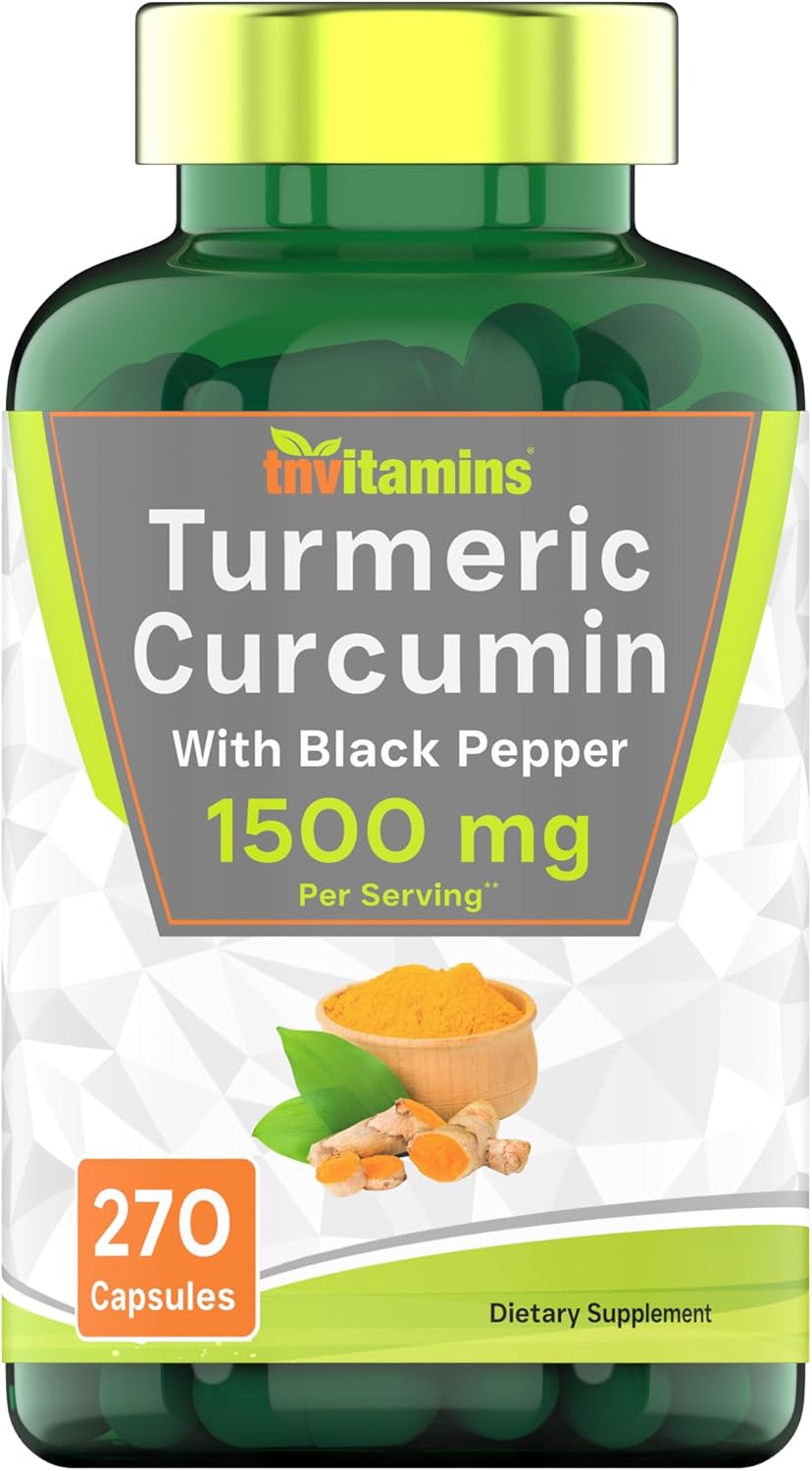 Turmeric Curcumin Capsules With Black Pepper | 1500 Mg - 270 Capsules | Bulk Size - 3 Month Supply! | Golden Turmeric Curcumin Supplement With Black Pepper | Non-Gmo | Produced In The Usa