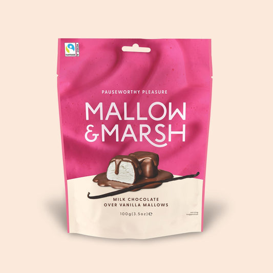 Mallow & Marsh Vanilla Coated In Milk Chocolate Marshmallow Sharing Bag - Multipack – 6 X 100G
