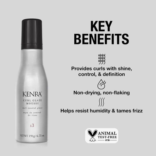 Kenra Curl Glaze Mousse 13 | Curl Control Glaze | Provides Frizz Control & Humidity Resistance | All Hair Types