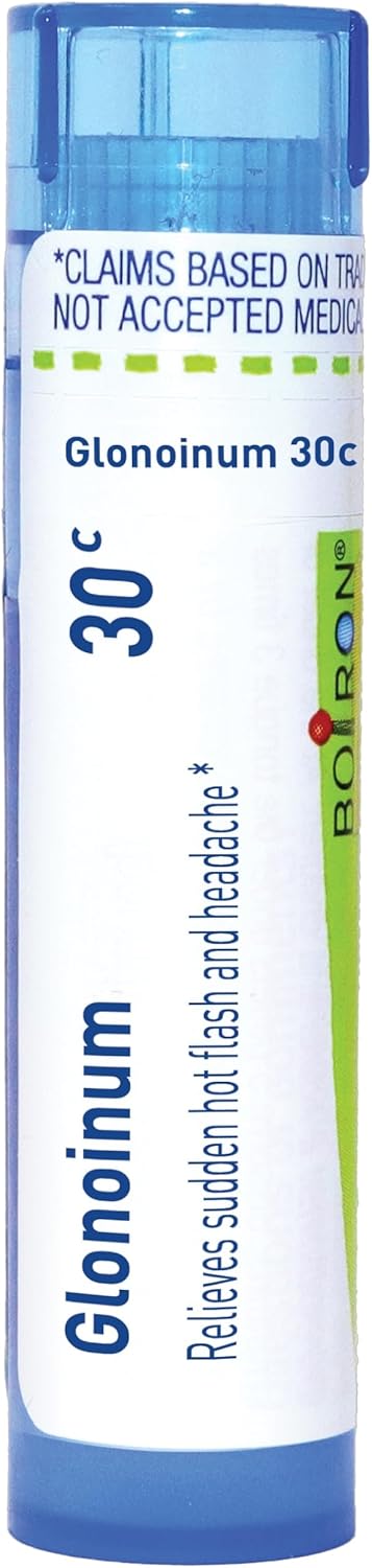 Boiron Glonoinum 30C Homeopathic Medicine For Hot Flash, Sunstroke & Headaches - 80 Pellets