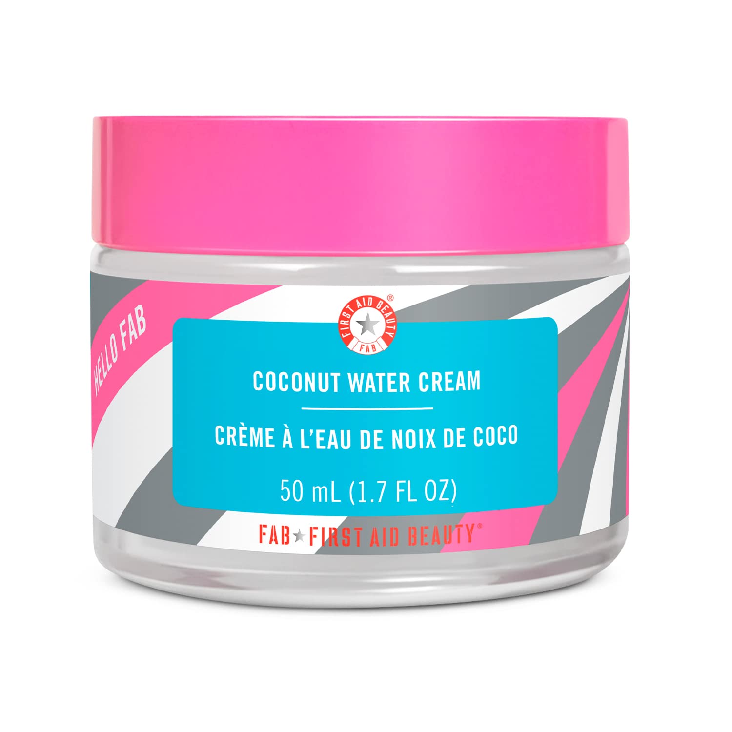 First Aid Beauty Hello Fab Coconut Water Cream – Lightweight, Oil-Free Face Moisturizer – 1.7 Oz