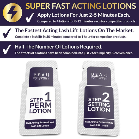 10 Sets Of Lash Lift Lotions For Professionals - For Perming, Curling And Lifting Eyelashes | Semi Permanent Salon Grade Supplies For Beauty Treatments | 10 Treatments