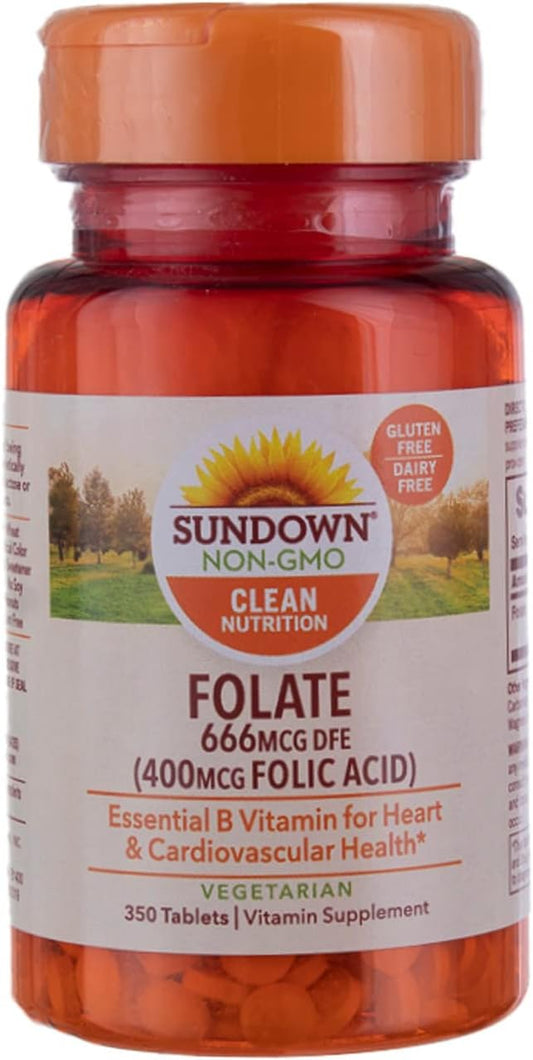 Sundown Naturals Folic Acid 400 mcg Tablets - 350 ct, Pack of 3