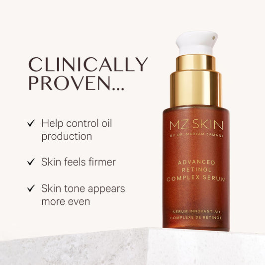 Mz Skin Advanced Retinol Complex Serum 1.01 Fl Oz - Professional Anti-Aging Treatment With 3% Encapsulated Vitamin A, Plus Bakuchiol & Vitamin E For Wrinkle-Reducing, Smoothing & Brightening
