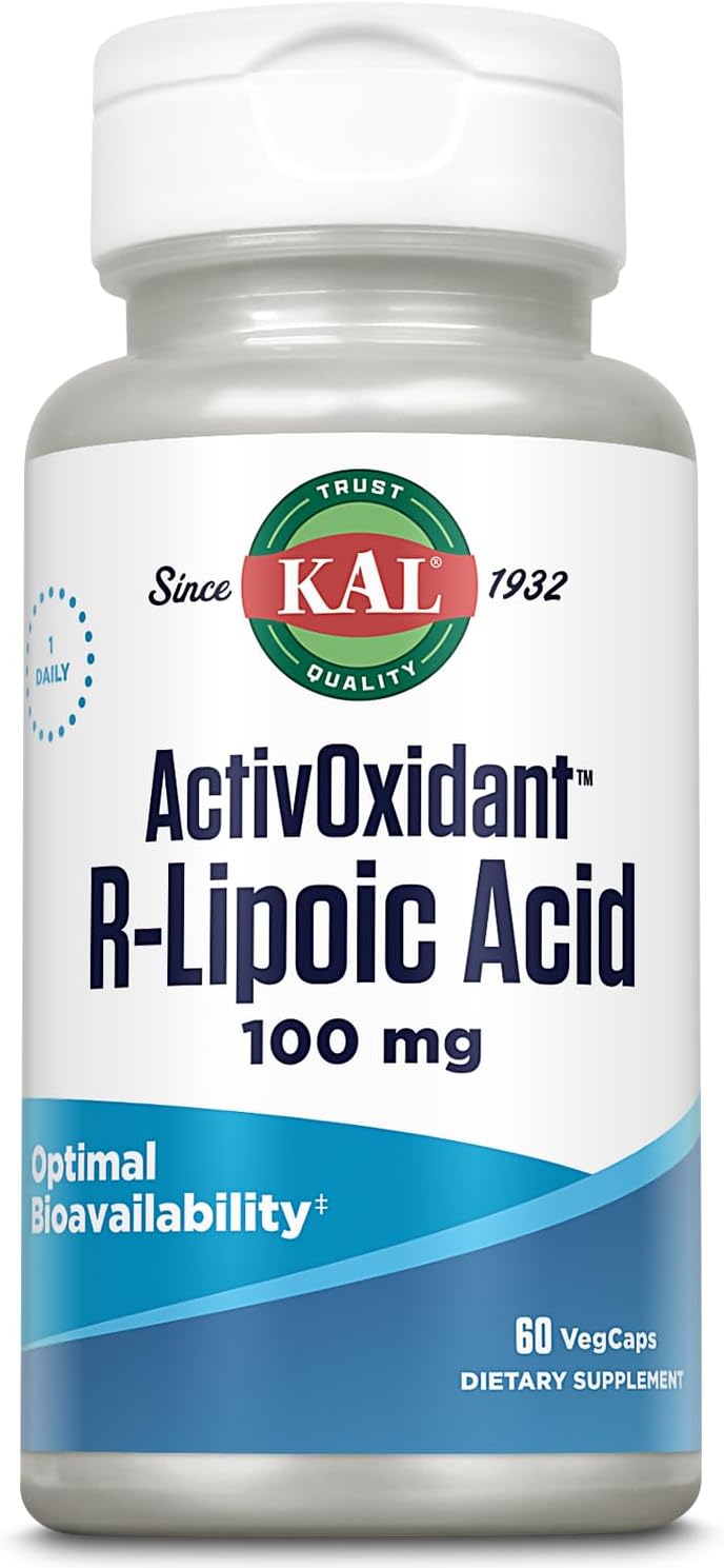 Kal 100 Mg R-Lipoic Acid Activoxidant Tablets, 60 Count