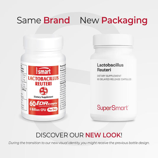 Supersmart - Lactobacillus Reuteri 5 Billion Cfu Per Day (Probiotic Supplement) - Digestive Health - Intestinal Microflora Balance - Normal Lipid Balance | Non-Gmo & Gluten Free - 120 Dr Capsules