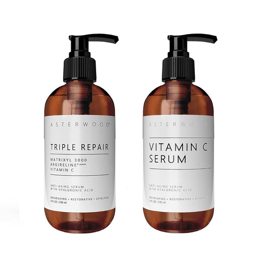 ASTERWOOD NATURALS Triple Repair Matrixyl 3000 and Vitamin C Facial Serum 8 oz : Beauty & Personal Care