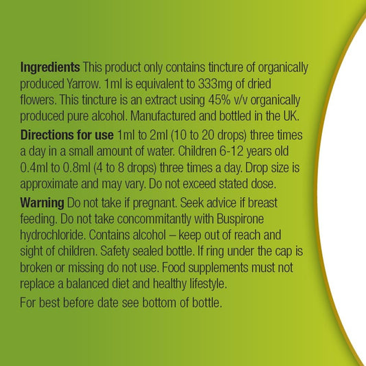 Organic Herbal Remedies 100 Ml Yarrow Tincture