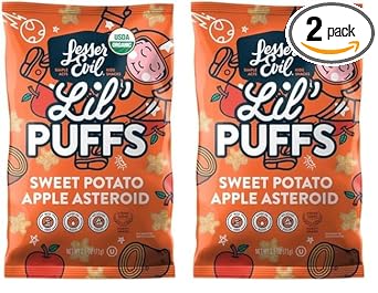 Lesserevil Organic Sweet Potato Apple Lil' Puffs, 2.5 Oz (Pack Of 2)