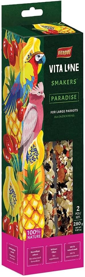 Vitapol Vitaline Twinpack Smaker Parrot Treat Stick Tropical Paradise :Pet Supplies