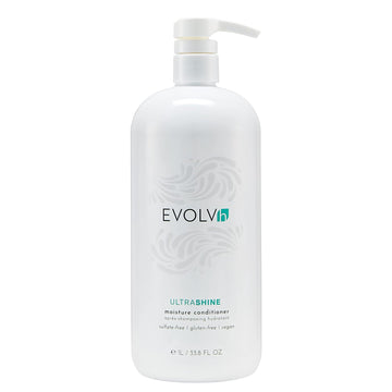 Evolvh - Natural Ultrashine Moisture Conditioner | Vegan, Non-Toxic, Clean Hair Care (33.8 Fl Oz | 1 L)