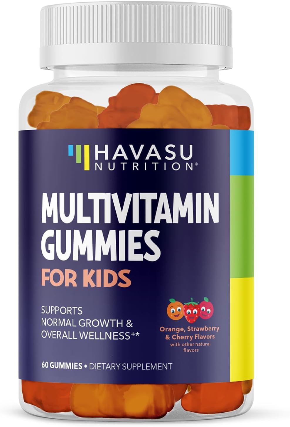 Multivitamin Gummies For Kids | Packed With Daily Vitamins And Minerals For Optimal Overall Wellness | Kids Multivitamin Gummy With Vitamin C, D And Zinc | 60 Gluten Free Fruit Flavored Gummies